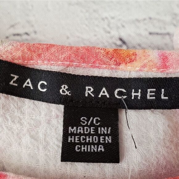 🧚‍♂️Zac & Rachel Cream Floral Cold Shoulder Blouse Small - Picture 8 of 10